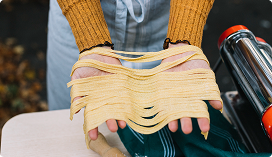 Fresh pasta being made